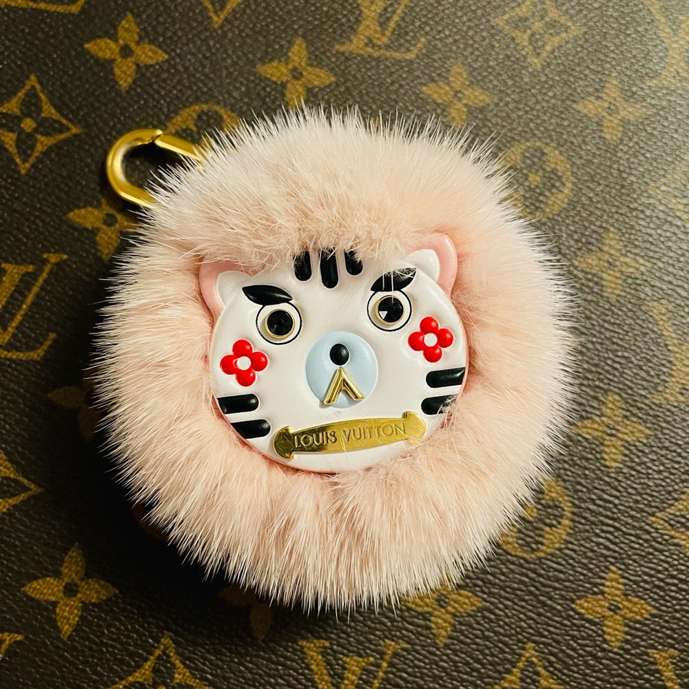 **SOLD**RARE Louis Vuitton Wild Fur Cat Keychain